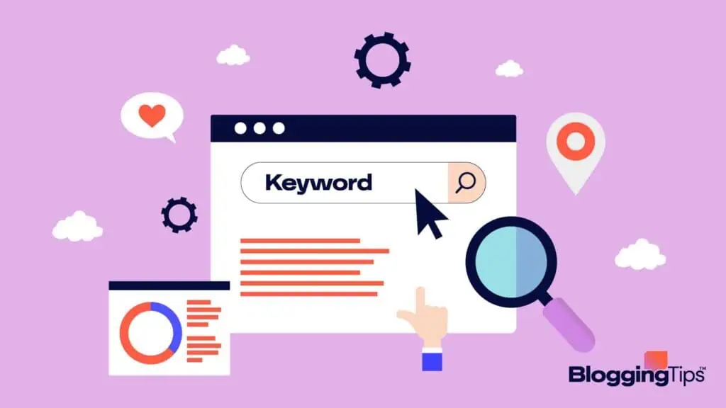 vector graphic showing an illustration of how to do keyword research for a niche