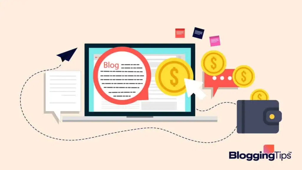 a vector graphic showing an illustration of how to monetize a blog