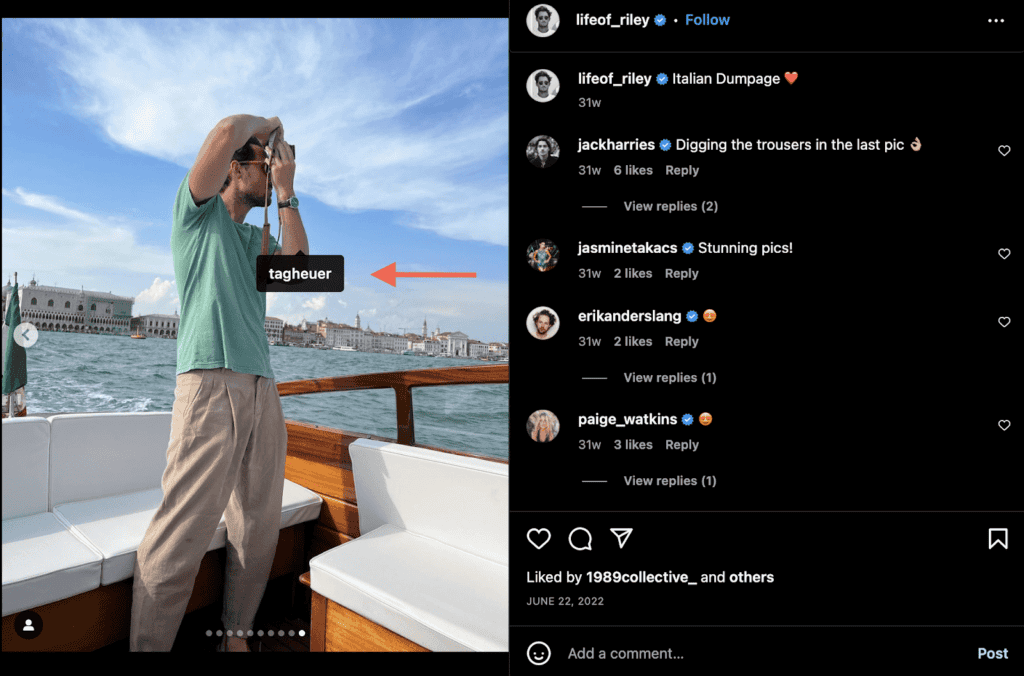 screenshot showing the process of how to get a sponsor on Instagram