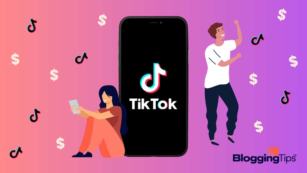 vector graphic showing an illustration of how to make money off tiktok