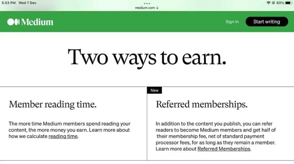 vector graphic showing a screenshot of how to make money on Medium