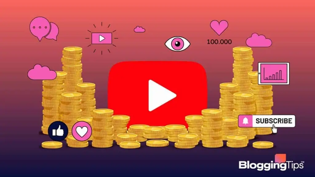 vector graphic showing an illustration of YouTube monetization